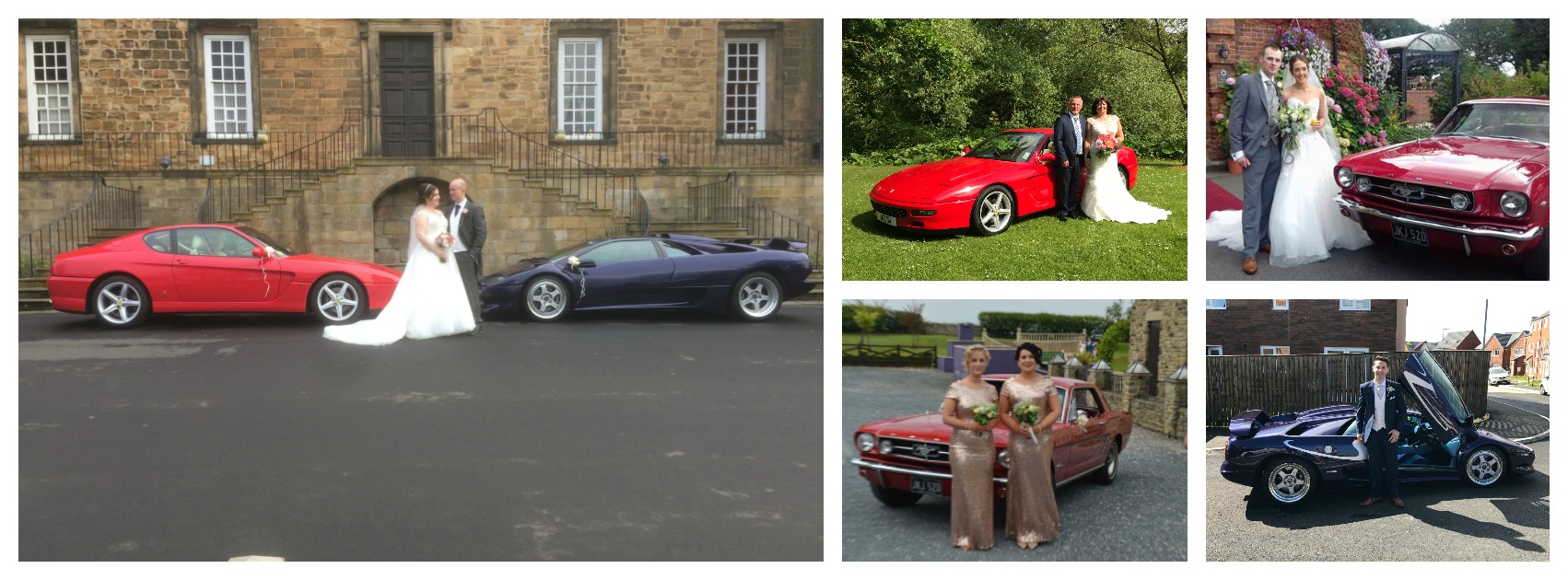 Supercar Weddings 5 picture wide collage